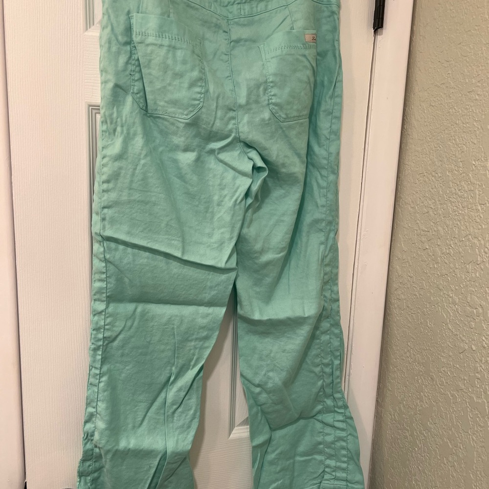 Level 99 - Teal Women's linen pants - Picture 6 of 11